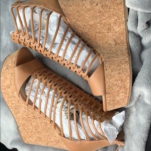 Beige 5 inch wedges (never worn)